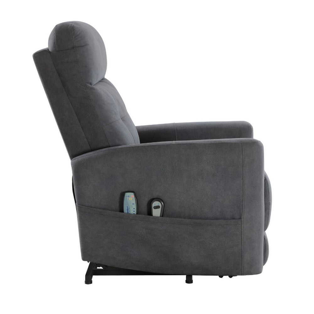Woxo Power Lift Recliner Chair with Heat, Massage, Gray Microfiber