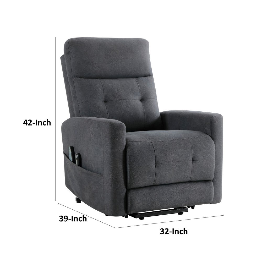 Woxo Power Lift Recliner Chair with Heat, Massage, Gray Microfiber