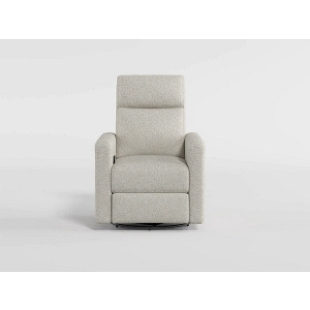 Yujo Recliner Chair, Manual, 30 Inch, Beige Chenille, 360 Swivel