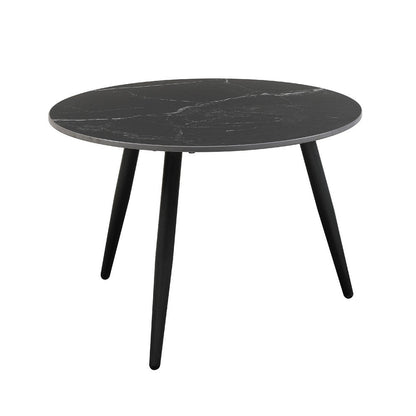 Lyra 3pc Occasional Coffee Table Set, Nesting Black Stone Top, Black