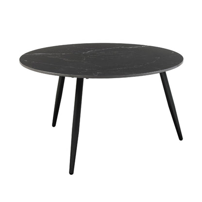 Lyra 3pc Occasional Coffee Table Set, Nesting Black Stone Top, Black