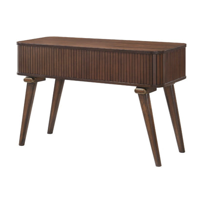 Manny Sofa Console Table, 2 Tambour Doors, Walnut Brown 48 Inch
