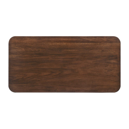 Manny Coffee Table, 2 Tambour Doors, A-Frame Walnut Brown 48 Inch