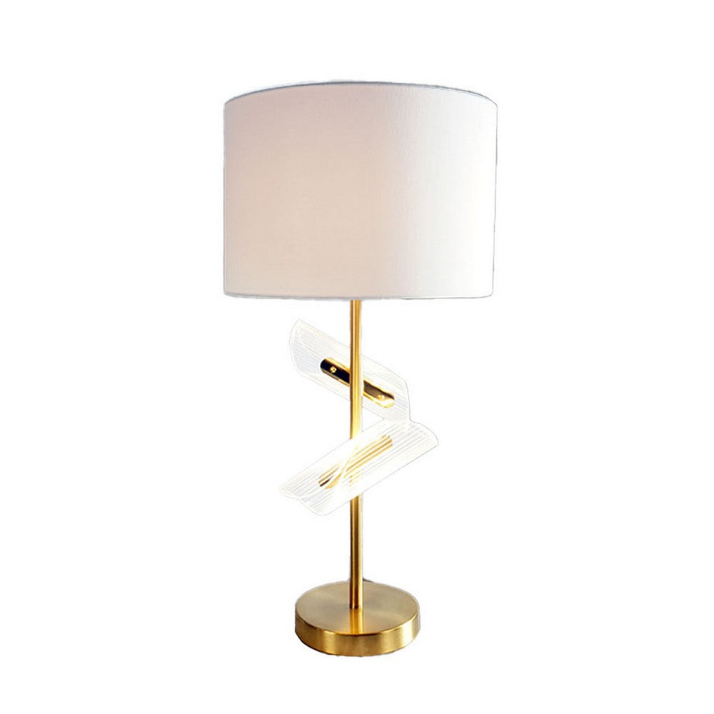 Limy 2pc Table Lamp Set, White Shade, Classic Gold Base, 20 Inch