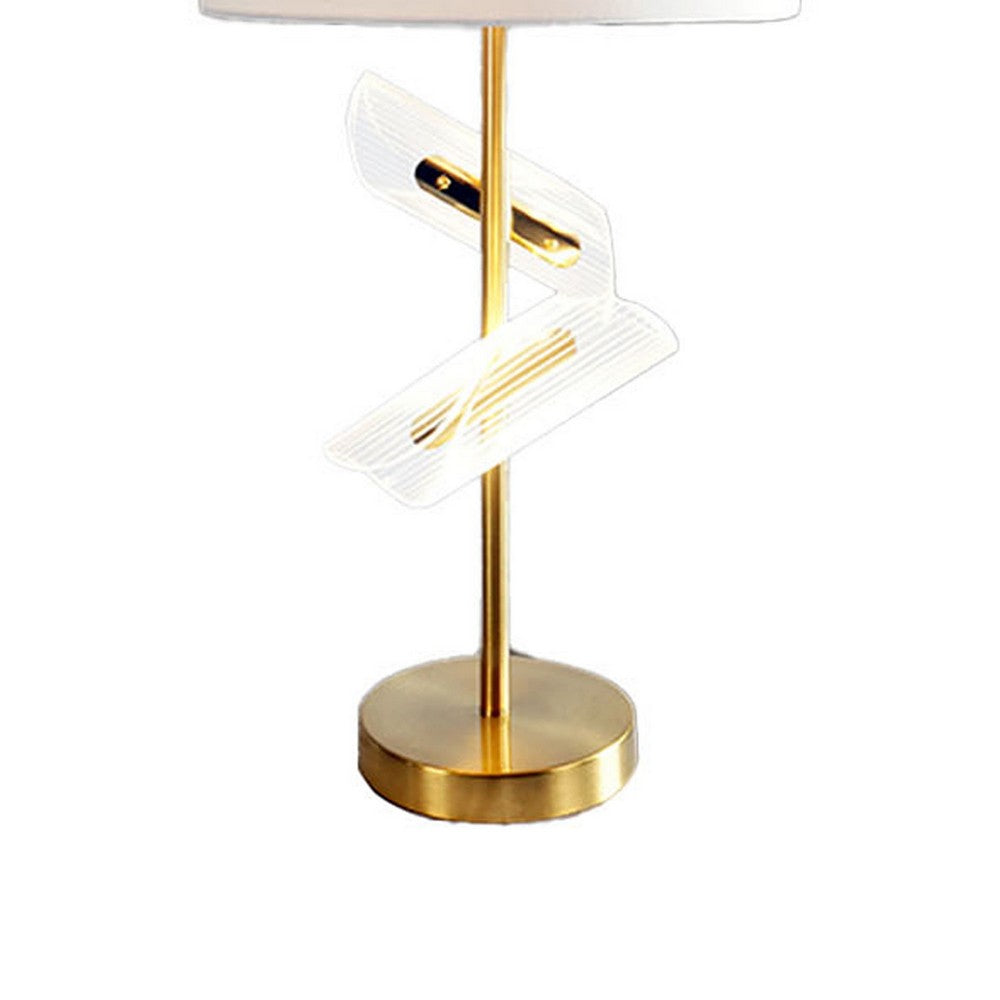 Limy 2pc Table Lamp Set, White Shade, Classic Gold Base, 20 Inch