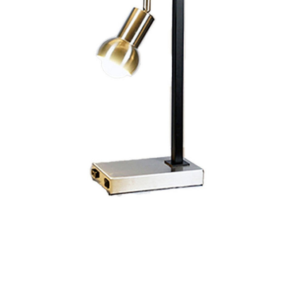 Limy 2pc Table Lamp Set, White Shade, Chrome and Black Frame, 29 Inch