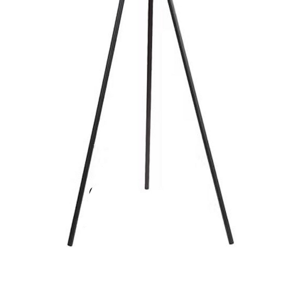 Azy Floor Lamp, Frosted White Shade, Tripod Base, Black Gold, 64 Inch