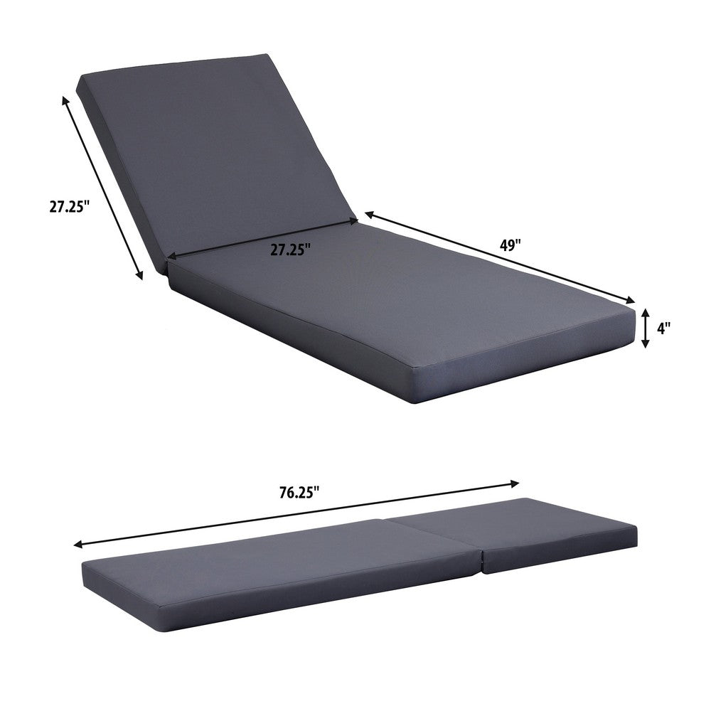 Brody Outdoor Cushion for Chaise Lounger, Dark Gray, Foam, 76 Inch