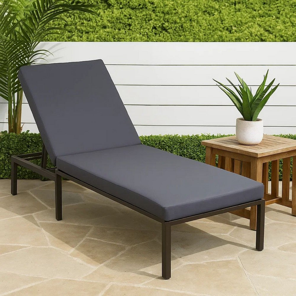 Brody Outdoor Cushion for Chaise Lounger, Dark Gray, Foam, 76 Inch