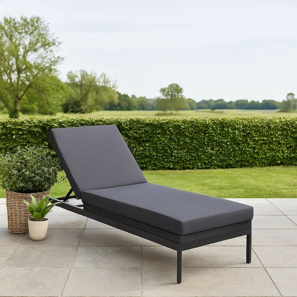 Brody Outdoor Cushion for Chaise Lounger, Dark Gray, Foam, 76 Inch