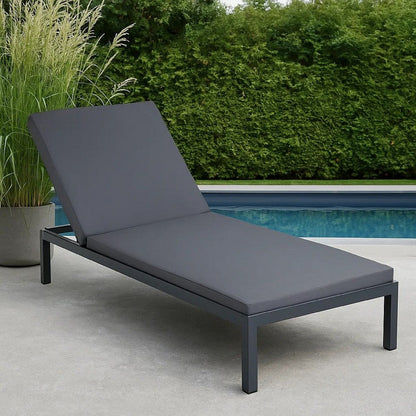 Brody Outdoor Cushion for Chaise Lounger, Dark Gray, Foam, 76 Inch