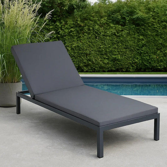 Brody Outdoor Cushion for Chaise Lounger, Dark Gray, Foam, 76 Inch