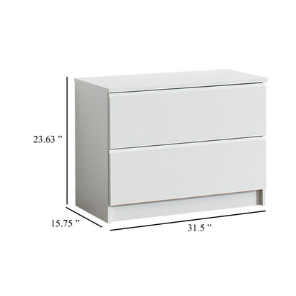 Vedz Dresser Unit with 2 Drawers, Modern White Melamine Finish