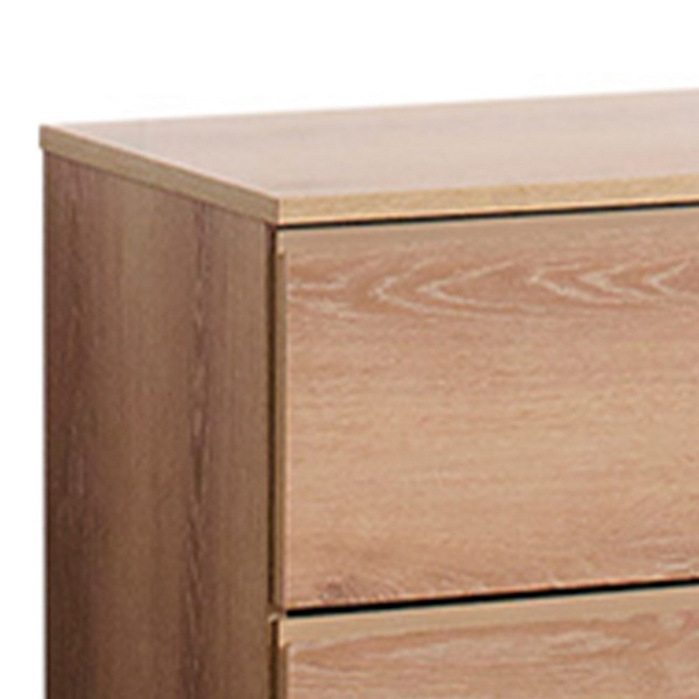 Vedz Dresser Unit with 2 Drawers, Modern Oak Brown Melamine Finish