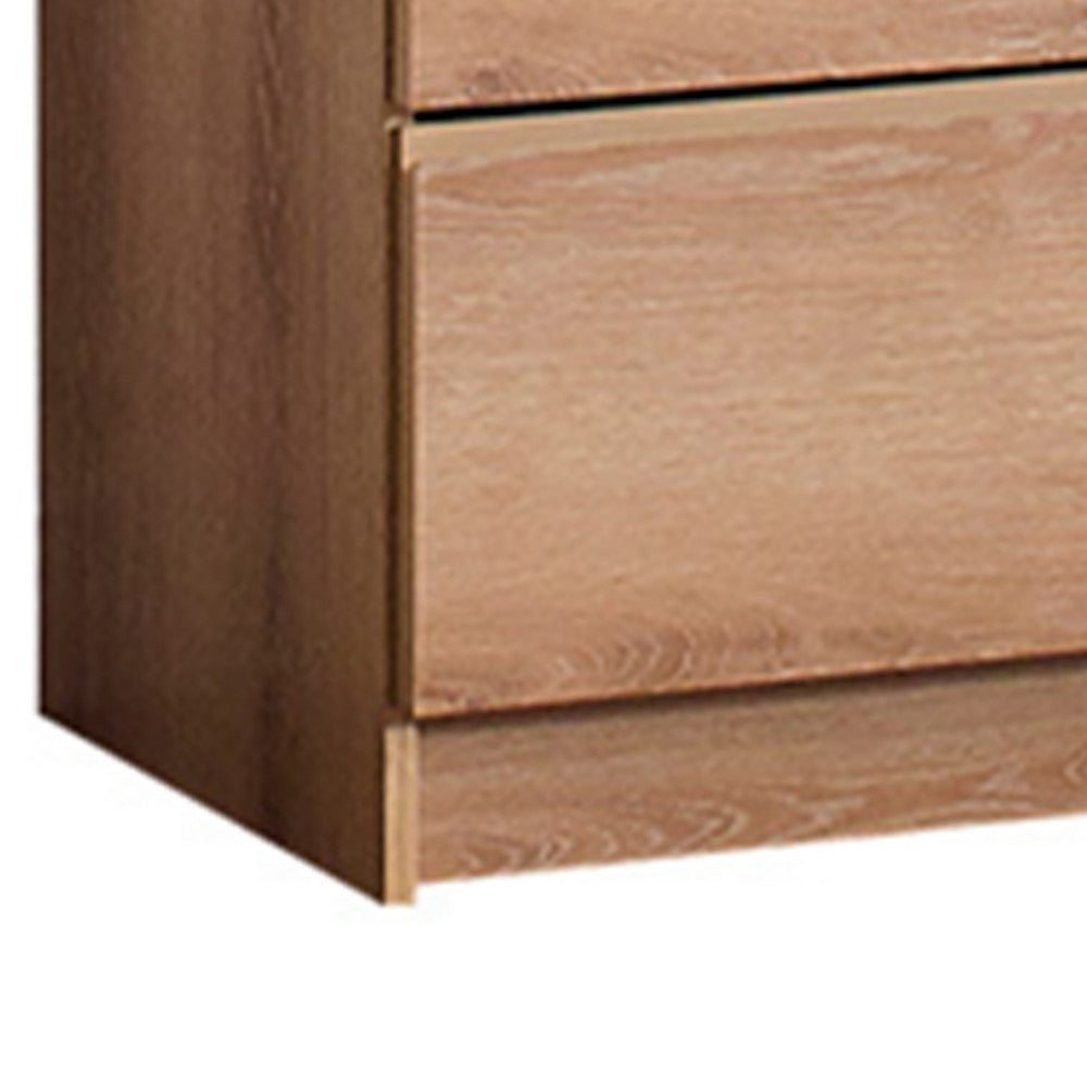 Vedz Dresser Unit with 2 Drawers, Modern Oak Brown Melamine Finish