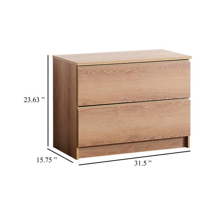 Vedz Dresser Unit with 2 Drawers, Modern Oak Brown Melamine Finish