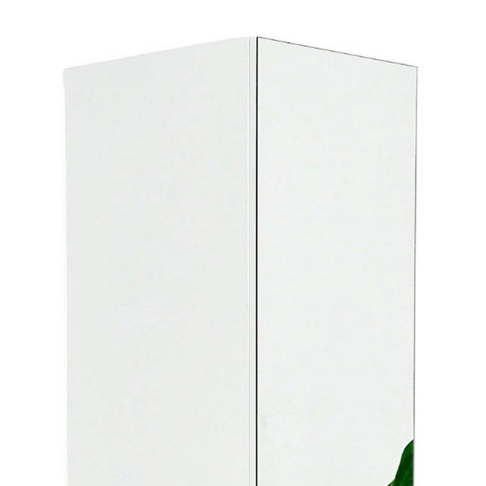 Ely Slim Closet Cabinet w Mirror, 1 Drawer, 71 Inch, White Melamine