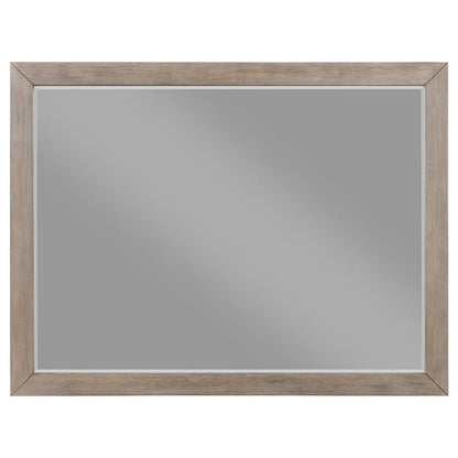 Keno Dresser Mirror, Sturdy Barley Brown Wood Frame, 33 Inch
