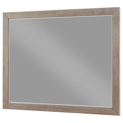 Keno Dresser Mirror, Sturdy Barley Brown Wood Frame, 33 Inch