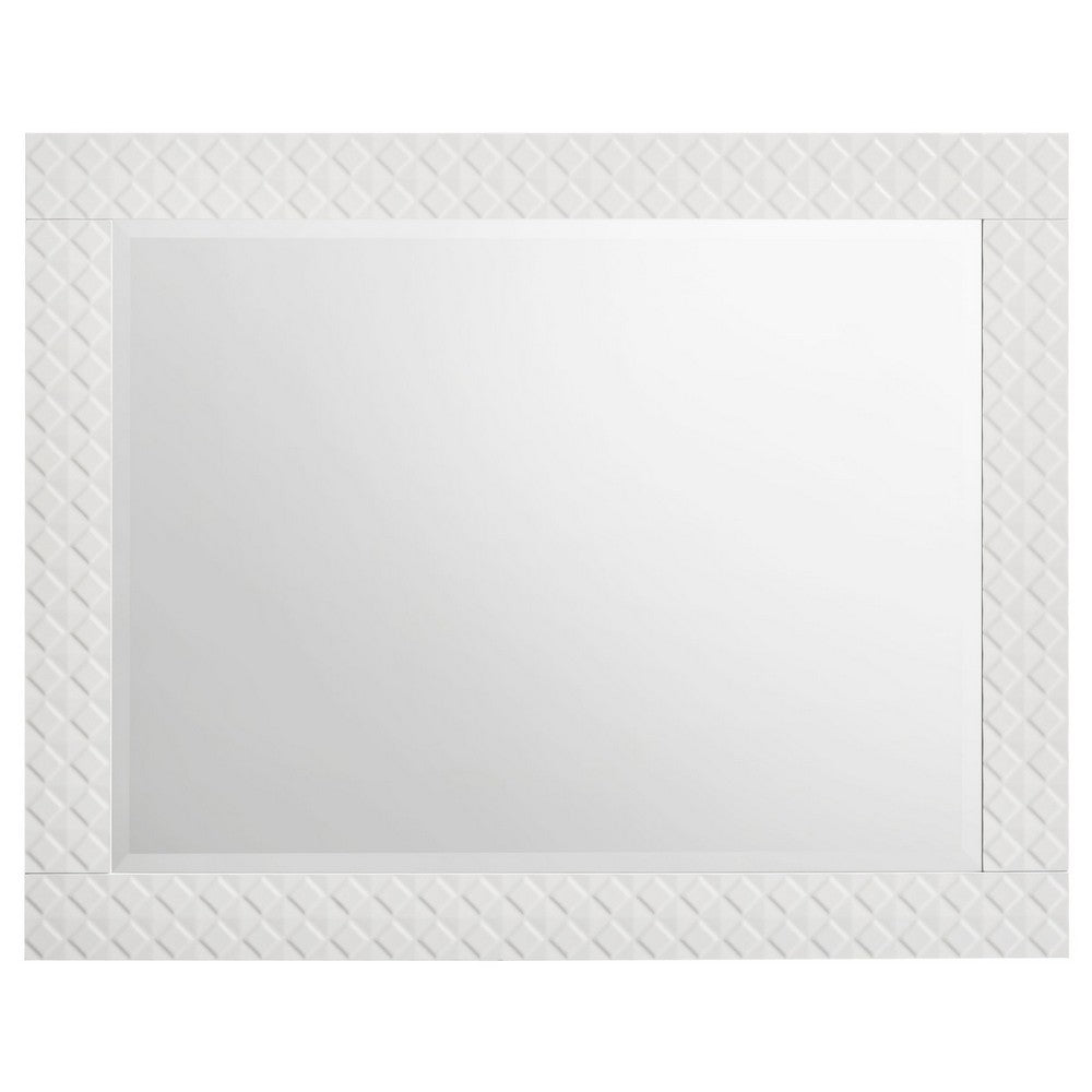 Ivon Dresser Mirror, White High Gloss Finish, Rectangular 37 Inch