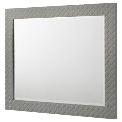 Ivon Dresser Mirror, Gray High Gloss Finish, Rectangular 37 Inch