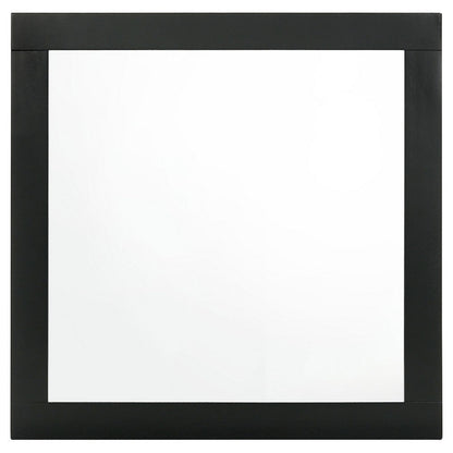 Caer Dresser Mirror, Rectangular Classic Black Asian Hardwood 35 Inch