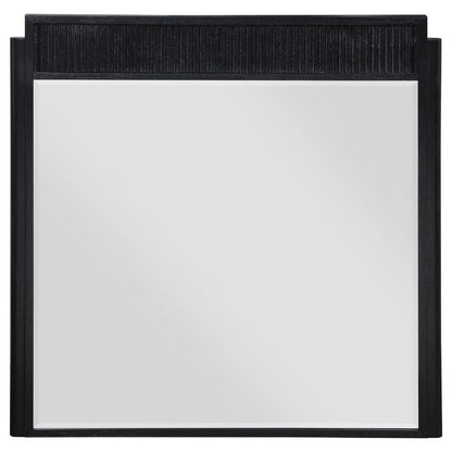 Jack Dresser Mirror, Black Wood, Molded Frame Design, 36 Inch