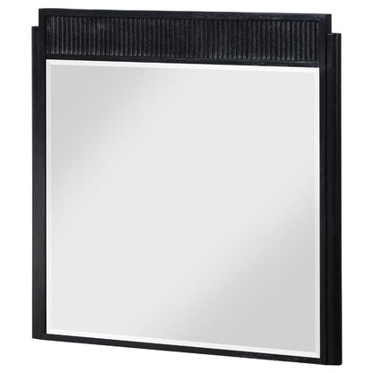 Jack Dresser Mirror, Black Wood, Molded Frame Design, 36 Inch