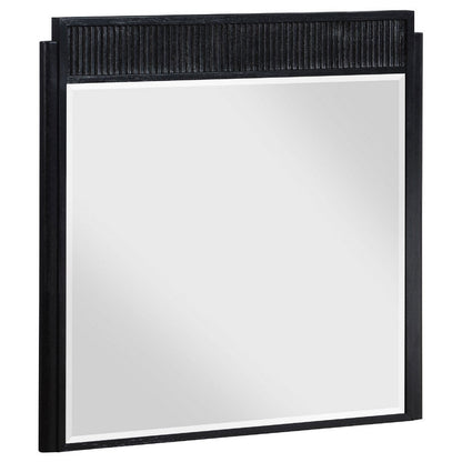 Jack Dresser Mirror, Black Wood, Molded Frame Design, 36 Inch