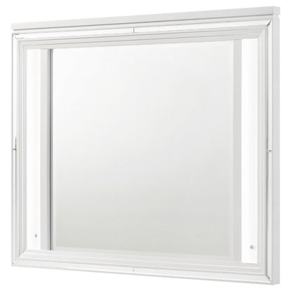 Mory LED Dresser Mirror, Touch Lighting, White Wood Frame, 36 Inch