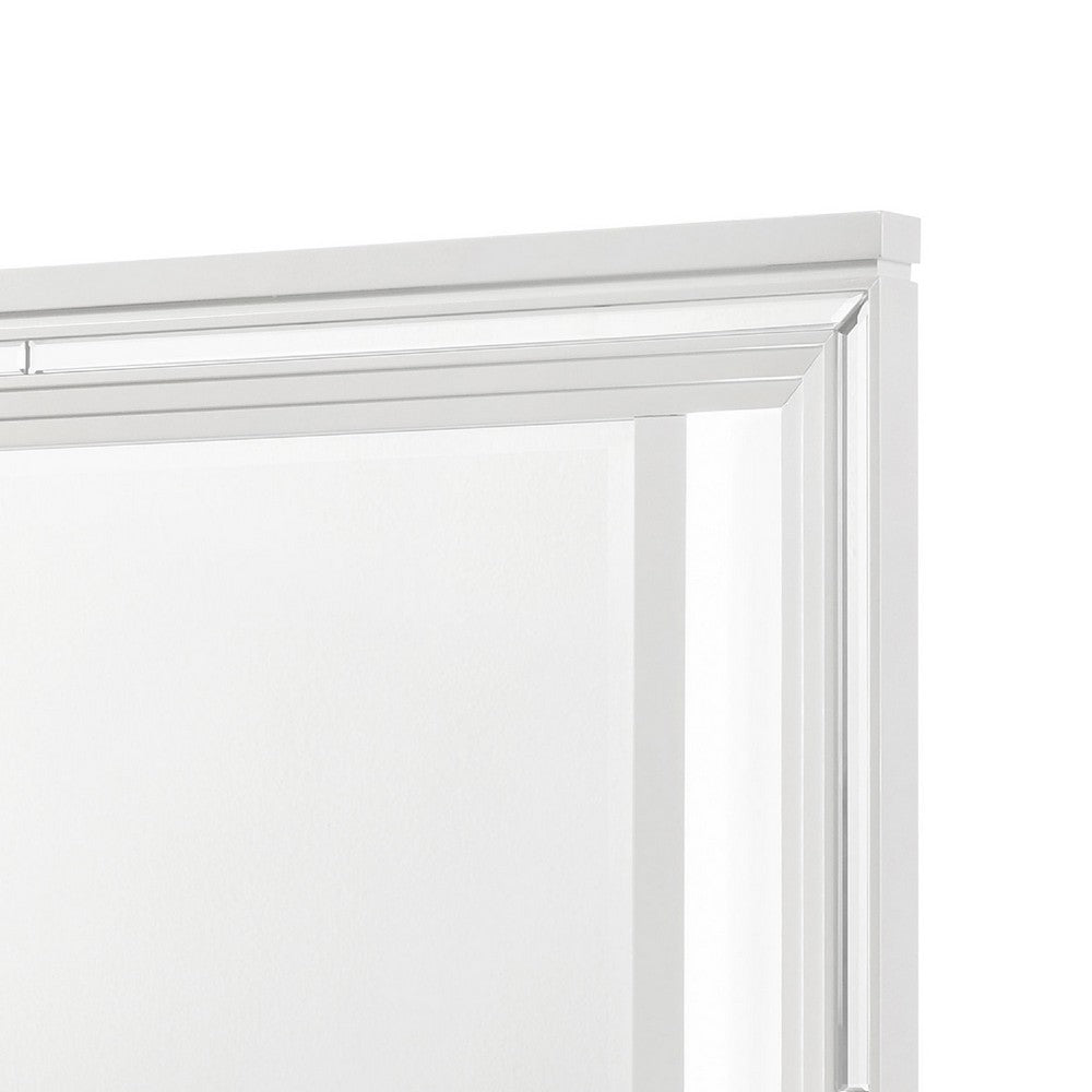 Mory LED Dresser Mirror, Touch Lighting, White Wood Frame, 36 Inch
