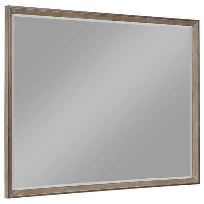 Lyni Dresser Mirror, Washed Oak Gray Wood Frame, Rectangular 40 Inch