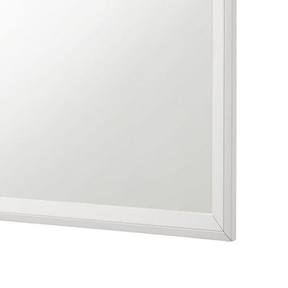 Noro Dresser Mirror with Slim Trim, Open Mitered Corners, White Wood