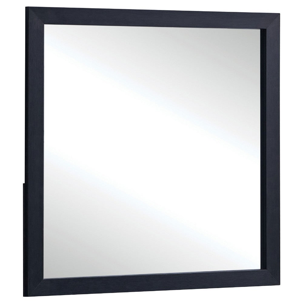 Dex Rectangular Dresser Mirror, Non-Beveled Glass, Wood-Melamine – Black