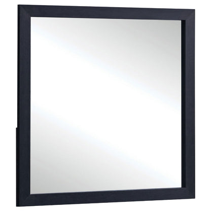 Dex Rectangular Dresser Mirror, Non-Beveled Glass, Wood-Melamine – Black