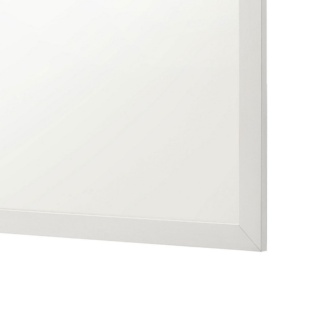 Dex Rectangular Dresser Mirror, Non-Beveled Glass, White Wood-Melamine