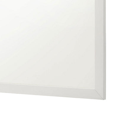 Dex Rectangular Dresser Mirror, Non-Beveled Glass, White Wood-Melamine
