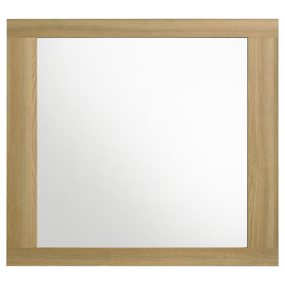 Hyle Rectangular Dresser Mirror, Italian-Inspired Design, Brown Wood