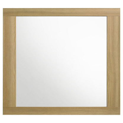 Hyle Rectangular Dresser Mirror, Italian-Inspired Design, Brown Wood