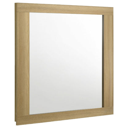 Hyle Rectangular Dresser Mirror, Italian-Inspired Design, Brown Wood