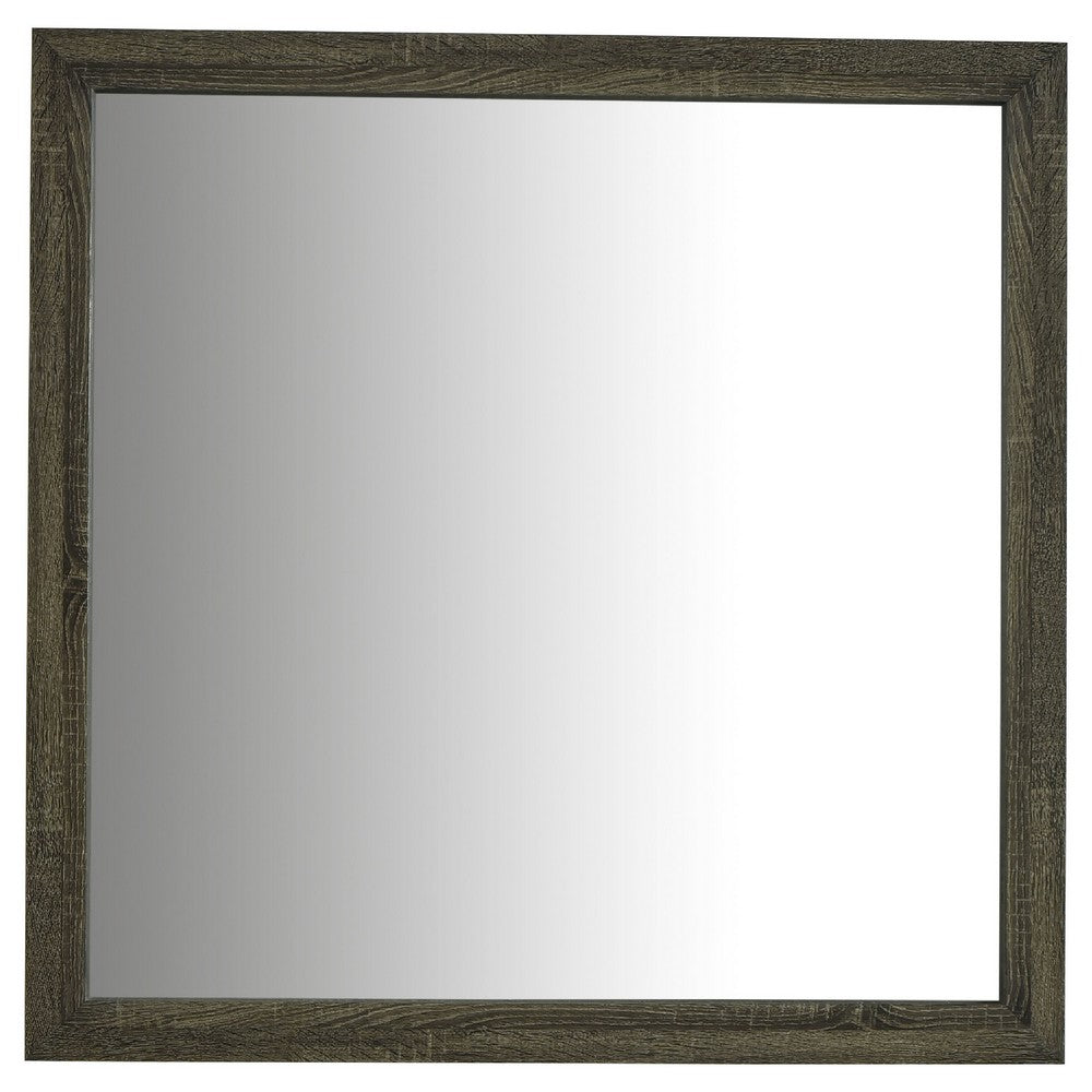 Reay Rectangular Dresser Mirror, Flat Glass Design, Oak Brown Wood
