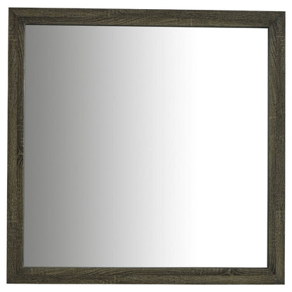 Reay Rectangular Dresser Mirror, Flat Glass Design, Oak Brown Wood