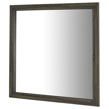 Reay Rectangular Dresser Mirror, Flat Glass Design, Oak Brown Wood