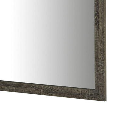 Reay Rectangular Dresser Mirror, Flat Glass Design, Oak Brown Wood