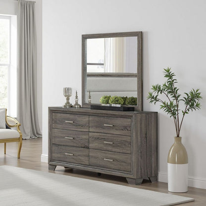 Reay Rectangular Dresser Mirror, Flat Glass Design, Oak Brown Wood
