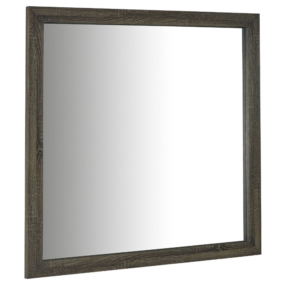 Reay Rectangular Dresser Mirror, Flat Glass Design, Oak Brown Wood