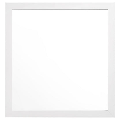 Dle Rectangular Dresser Mirror, Flush Frame, Flat Glass, White Wood