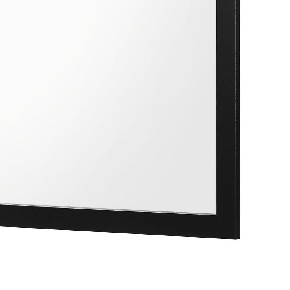 Dle Rectangular Dresser Mirror, Flush Frame, Flat Glass, Black Wood