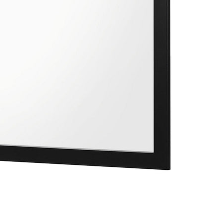 Dle Rectangular Dresser Mirror, Flush Frame, Flat Glass, Black Wood
