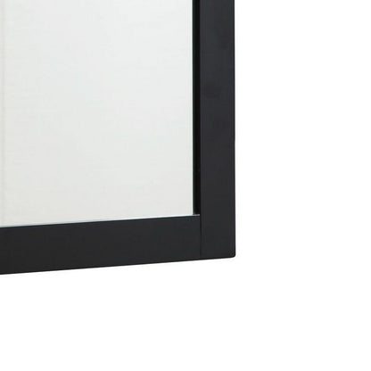 Cid Exie Mirror, Black Frame, 41 Inch High Gloss Finish, Gold Accents